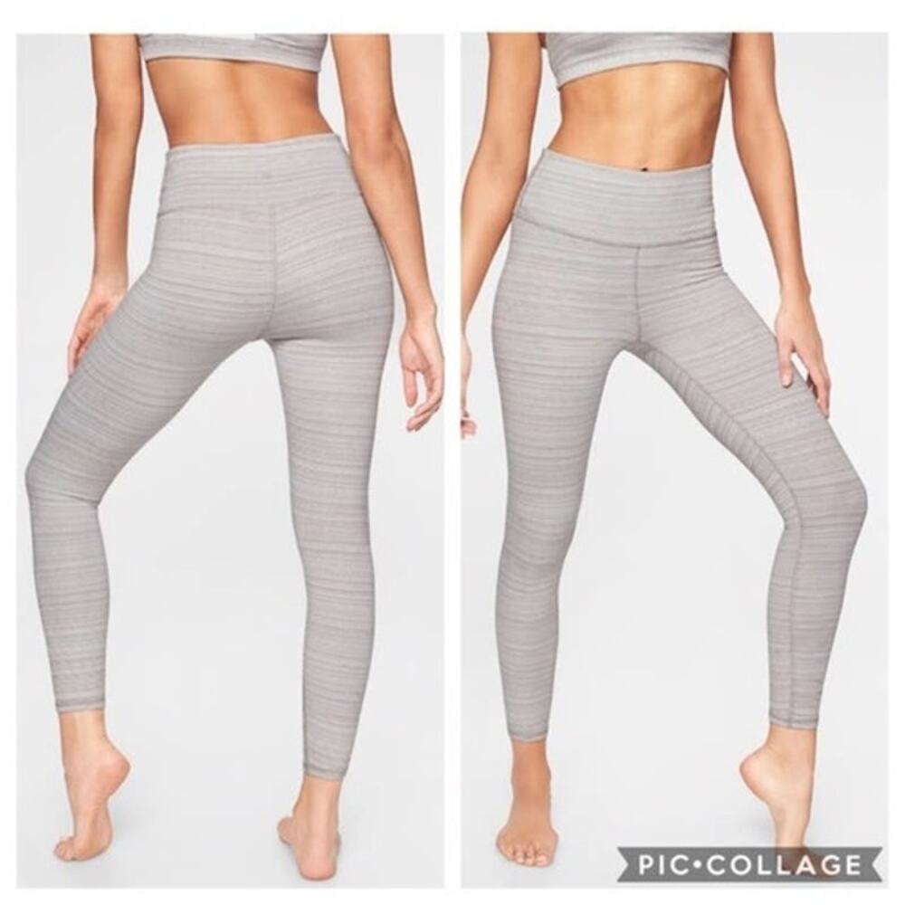 Athleta Women's Gray Jacquard High Rise Yoga Workout Chaturanga Leggings